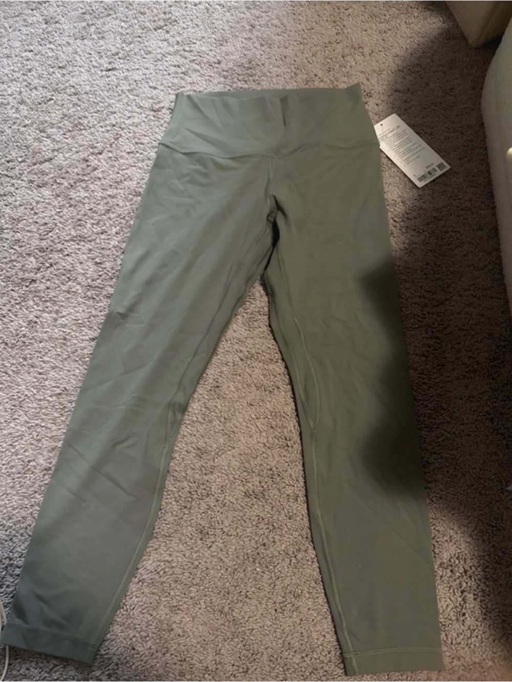 Lululemon High-Waist Olive Green Active Leggings